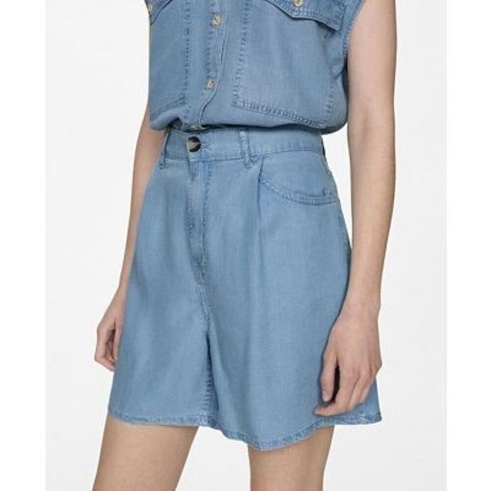NEW Mango Shorts Blue Straight Fit Bermuda NWT Size S Summer, Beach, Vacation